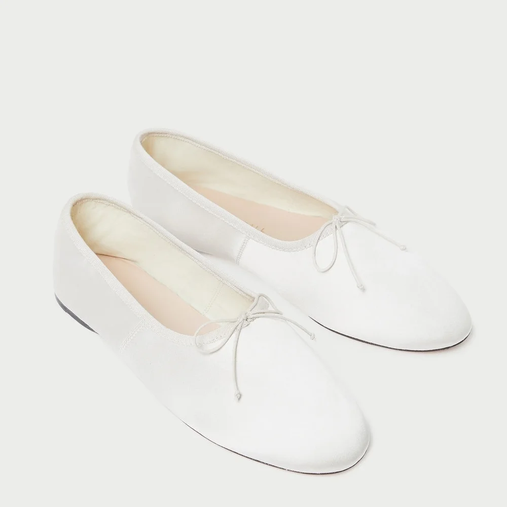 Loeffler Randall Landon Satin Cream Ballet Flats